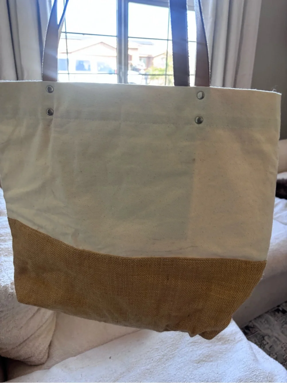 Ritz carlton Half Moon Bay Canvas Tote Bag - Natural & Tan